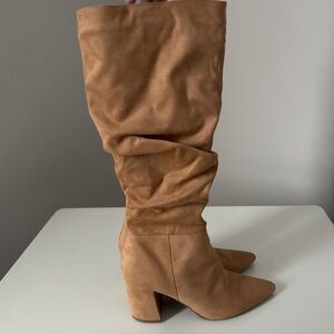 Tan Suede Knee-High Boots from Lauriebelles